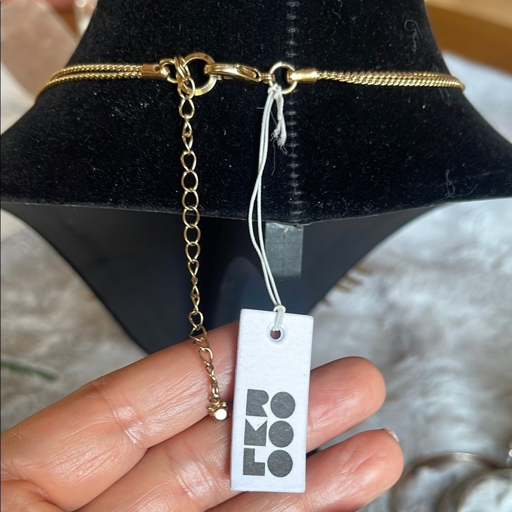 Gold Fringe Necklace with Dimensional Spike Design - Picture 3 of 5